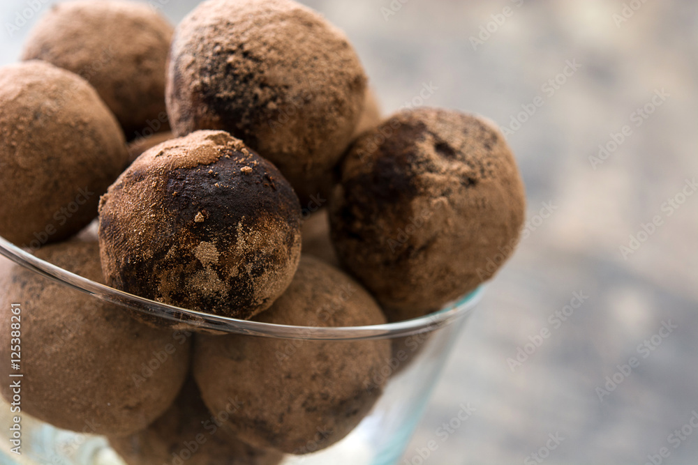 Homemade chocolate truffles in a cup
Homemade chocolate truffles in a cup