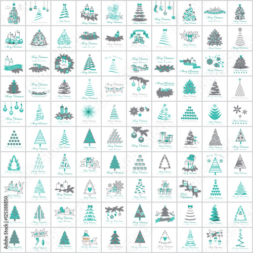 Christmas Icons Set -Isolated On White Background.Vector Illustration,Graphic Design.For Web,Websites,App,Print,Presentation Templates,Mobile Applications And Promotional Materials, Hand Drawn