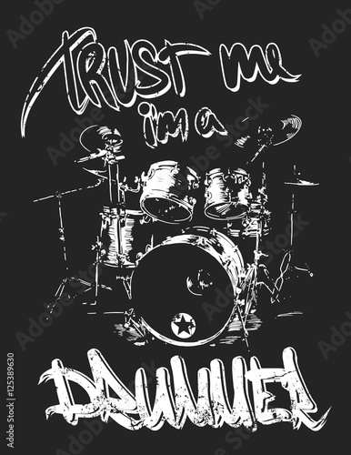 Graphics for Apparel, drums t-shirt design