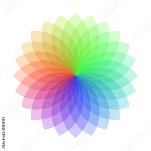 Colorful rainbow spriograph on white background
