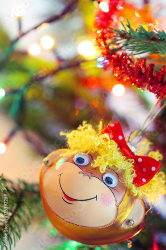 Smiling monkey christmas decoration © pilat666