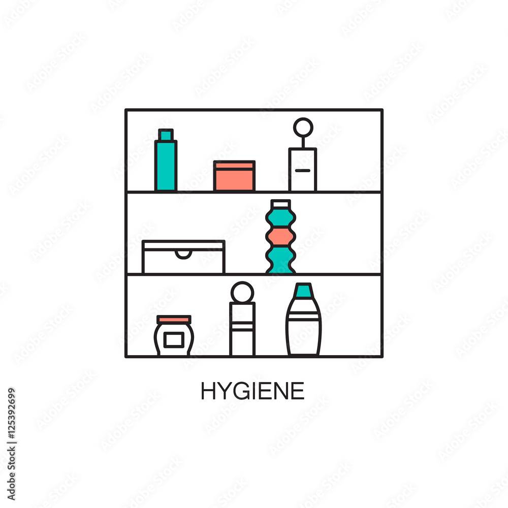 Fototapeta premium Hygiene line icon.