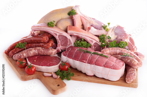 assorted raw meat