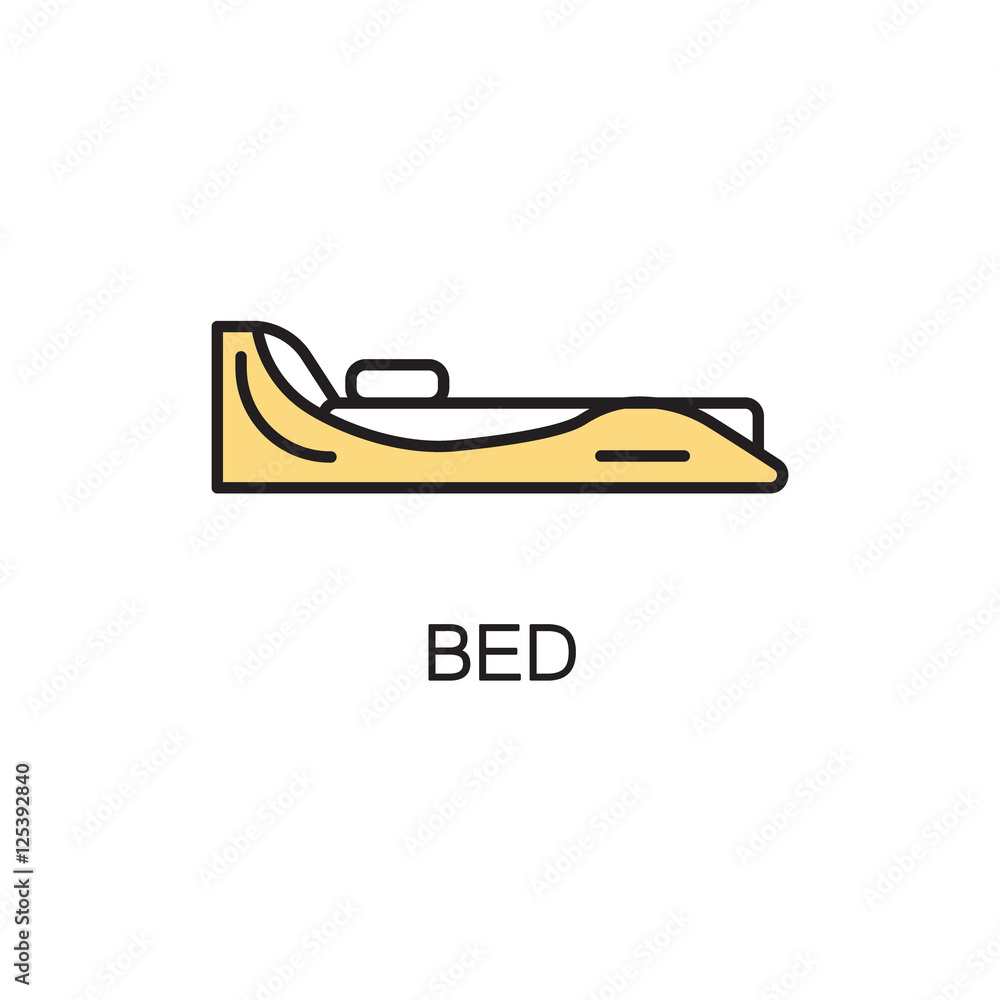 Bed line icon.
