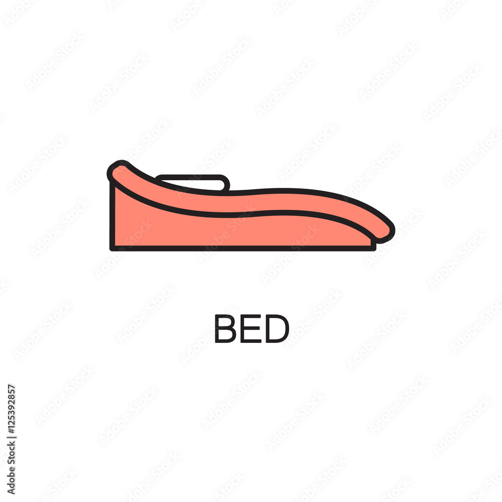 Bed line icon.