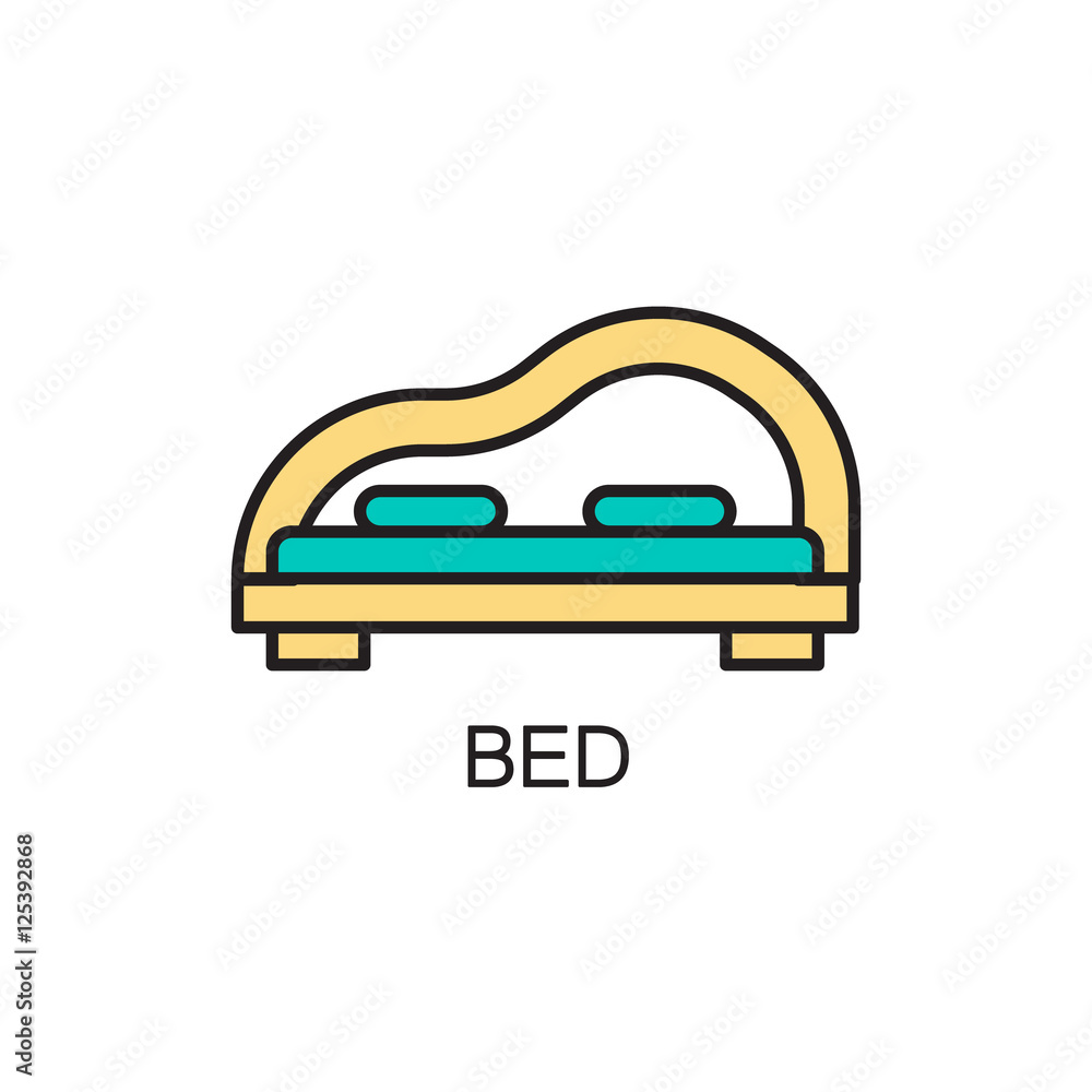 Bed line icon. Bed line icon.