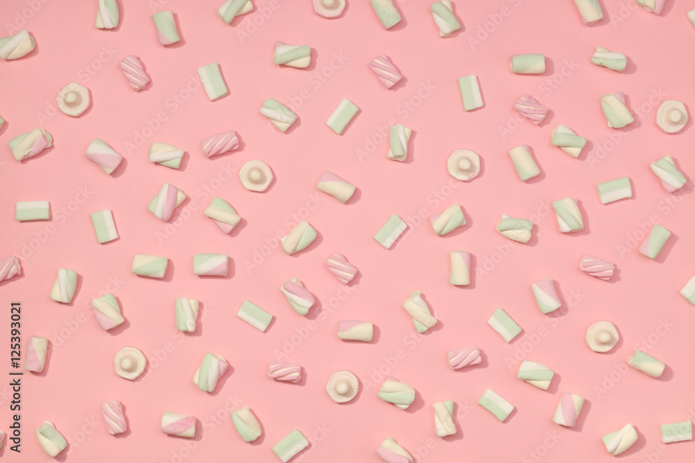 Marshmallows flat lay Marshmallows flat lay
