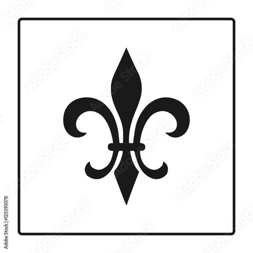 Fleur de lis symbol, silhouette - heraldic symbol. Vector Illustration. Medieval sign. Glowing french fleur de lis royal lily. Elegant decoration symbol. Heraldic icon for design, logo or decoration.