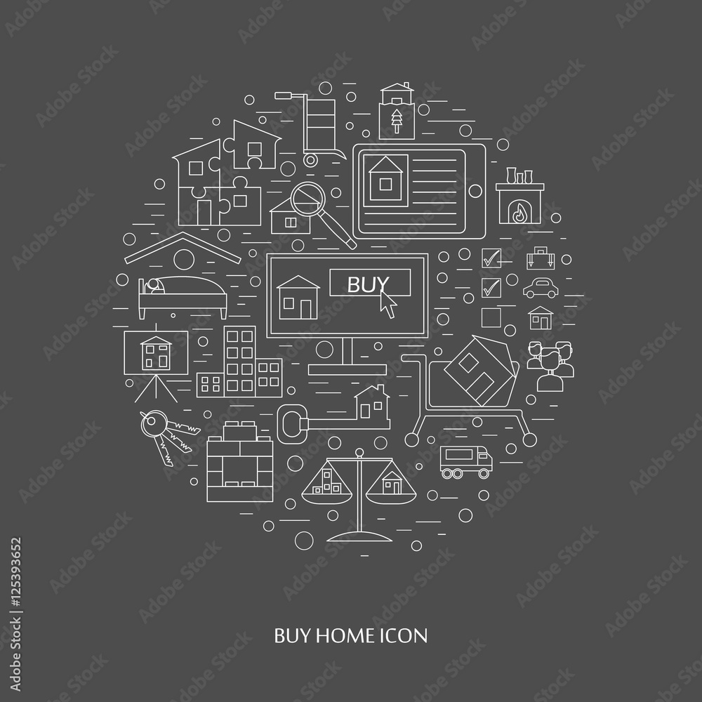 Buy home vector icon set Buy home vector icon set