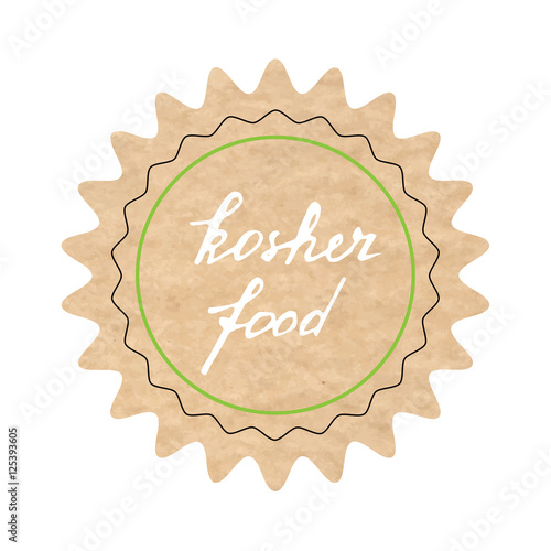Kosher food, vector sign, hand-drawn illustration