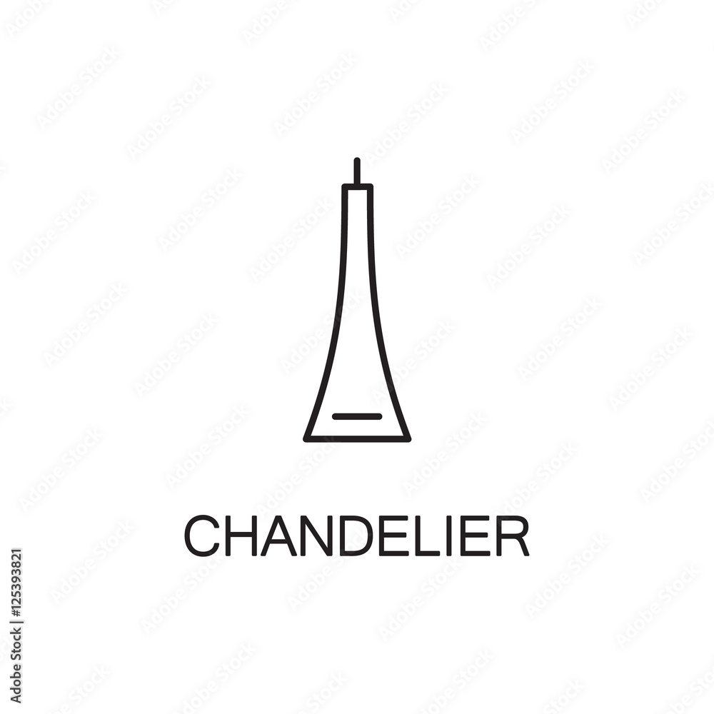 Chandelier flat icon. High quality outline pictogram of element for interior. Vector line illustration of chandelier for web design or mobile app. Button and symbol for design visit card, logo. Chandelier flat icon. High quality outline pictogram of element for interior. Vector line illustration of chandelier for web design or mobile app. Button and symbol for design visit card, logo.