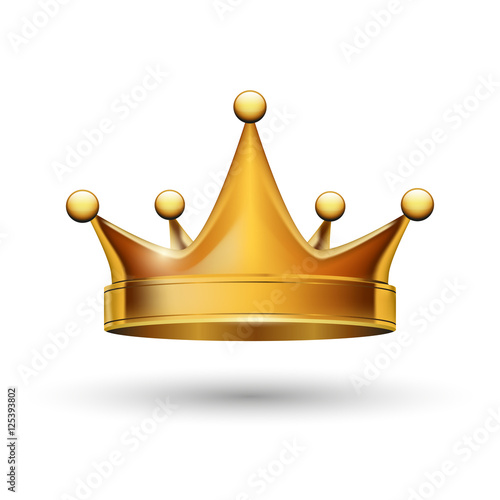 Vector gold crown, isolated on white