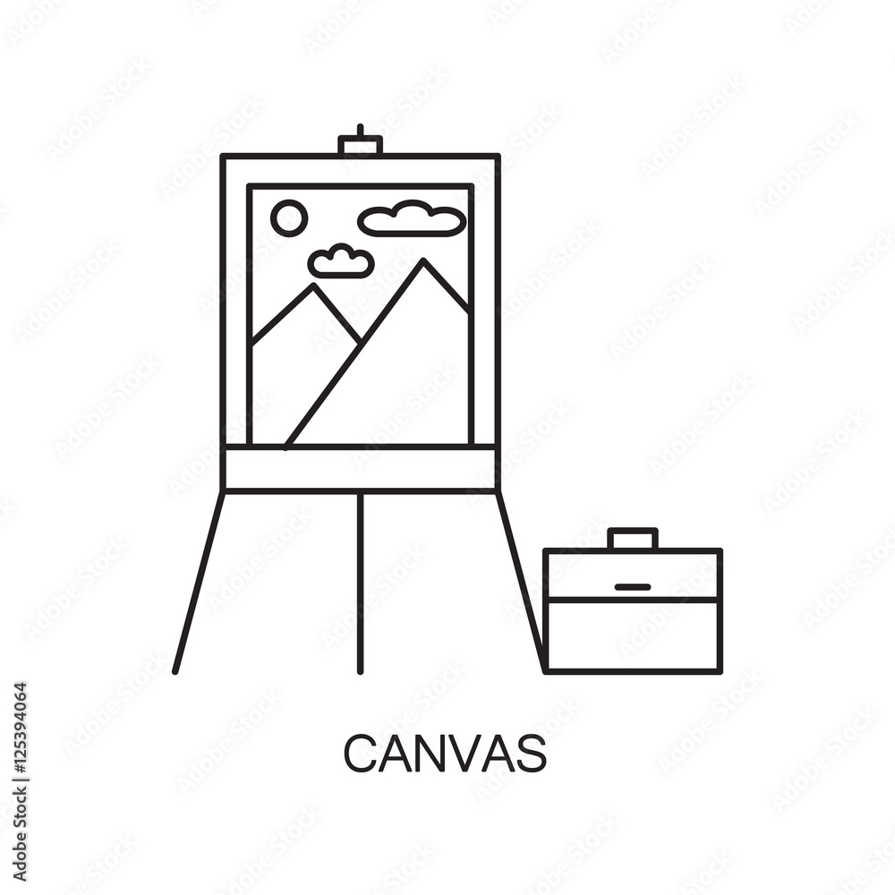 Canvas line icon. Canvas line icon.