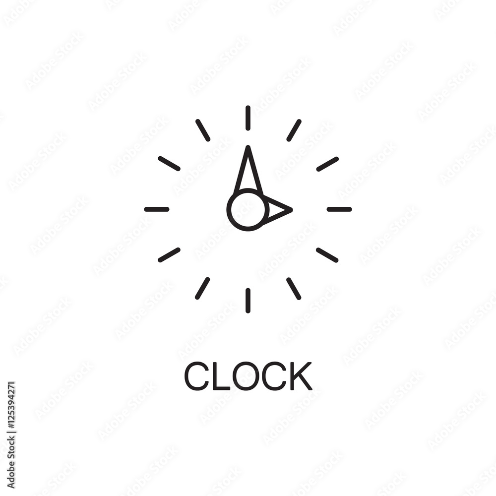 Clock line icon. Vector high quality outline pictogram of clock. Sign ...