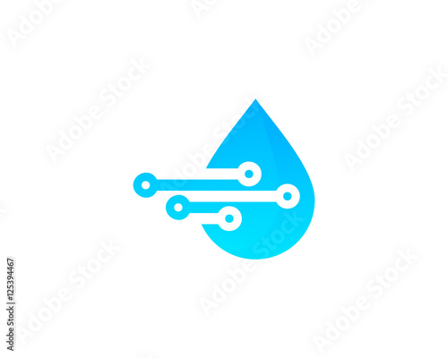 Water Tech Logo Design Template Element