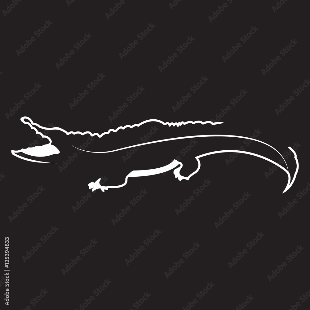 Fototapeta premium Vector logo crocodile. Brand color silhouette icon.