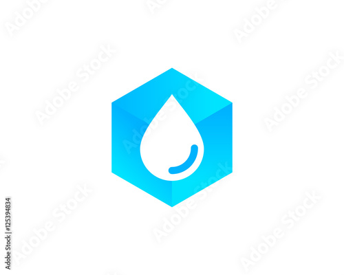 Water Box Logo Design Template Element