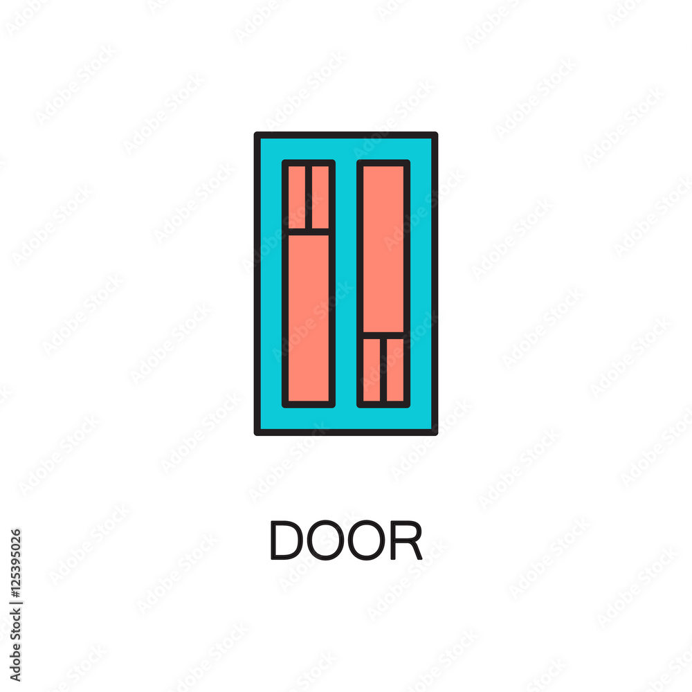 Door line icon. Door line icon.