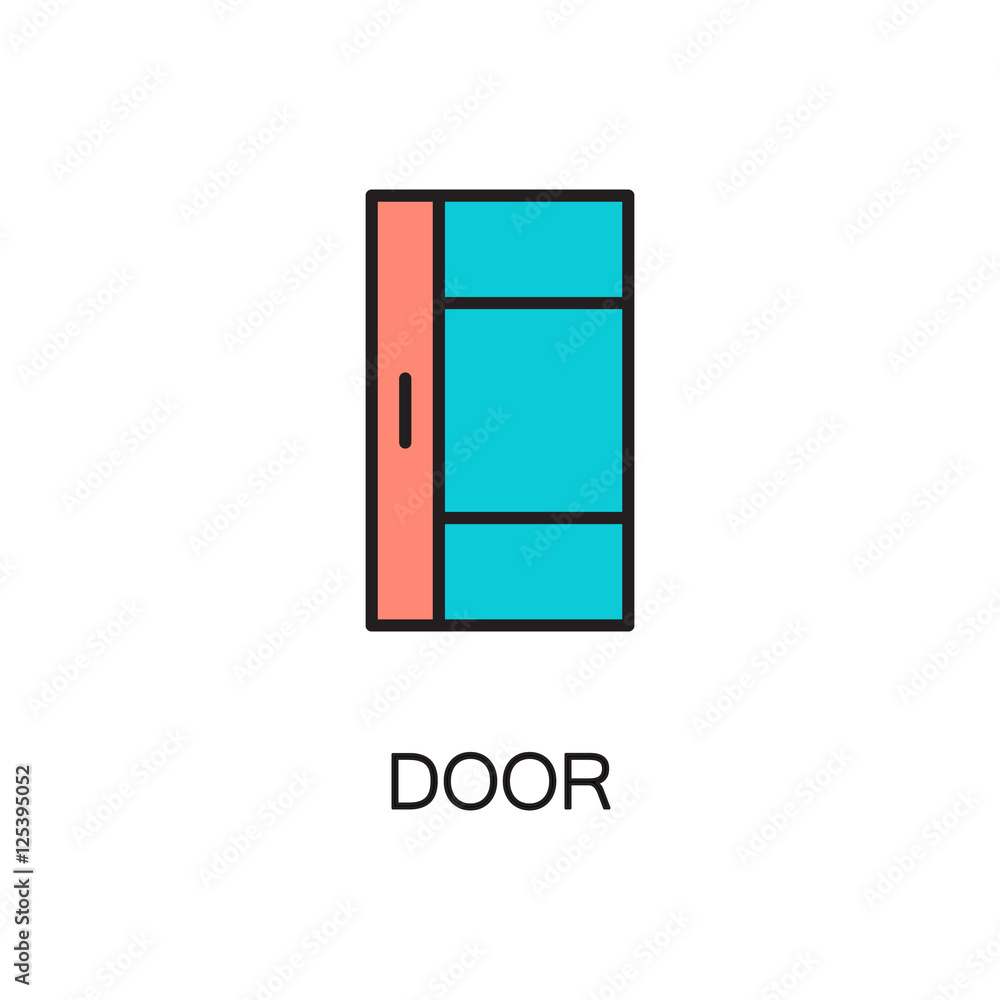 Door line icon. Door line icon.
