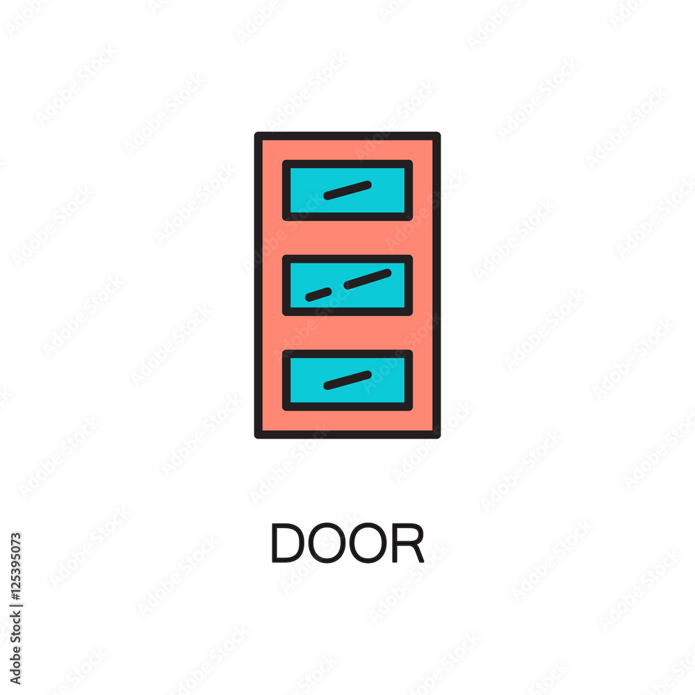 Door line icon. Door line icon.