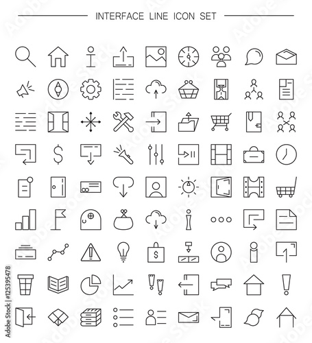 81 thin line icons for Web and Mobile. Light version.