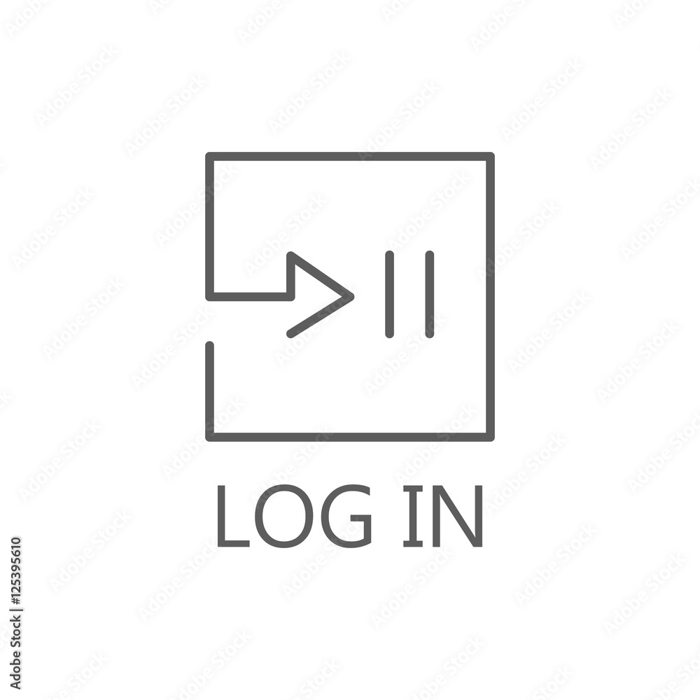 Log in line icon. Vector concept illustration for design. Log in line icon. Vector concept illustration for design.