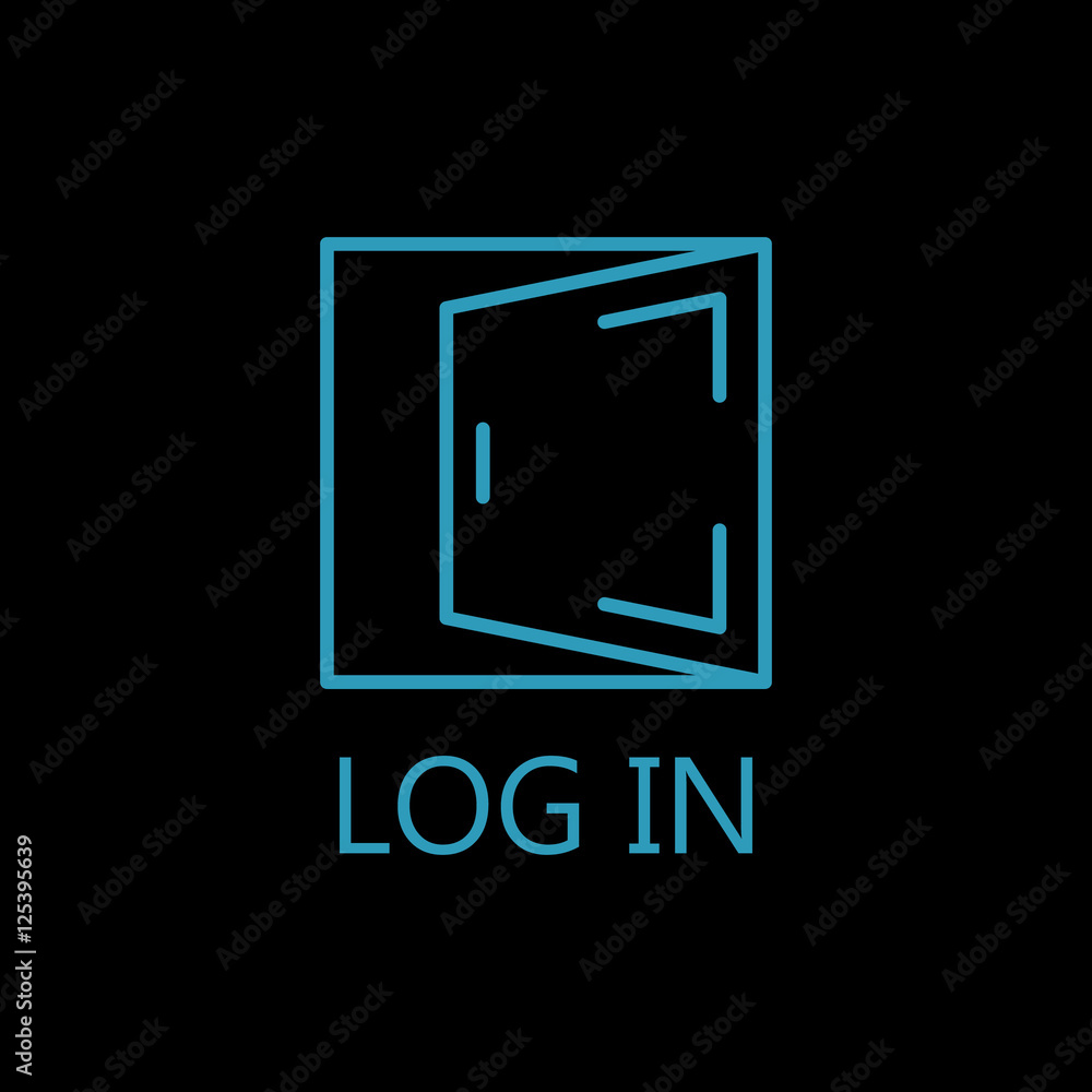 Log in line icon. Vector concept illustration for design. Log in line icon. Vector concept illustration for design.