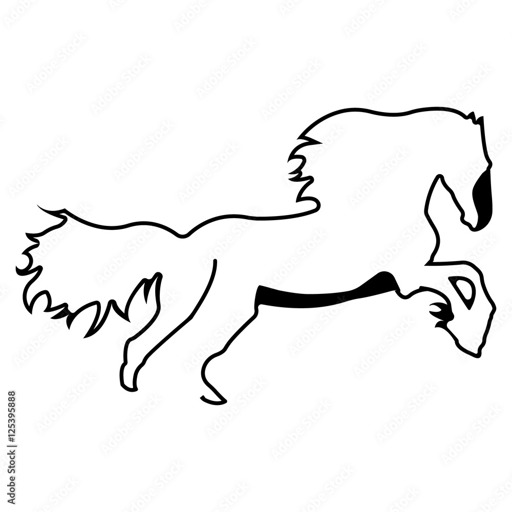 Obraz premium Vector logo horse. Brand color silhouette icon.