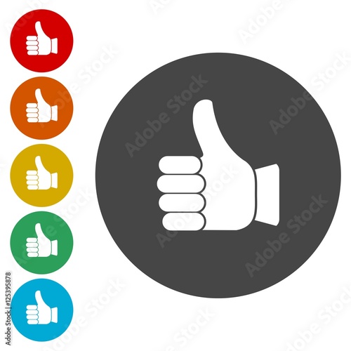 Thumb up icon on circle background 
