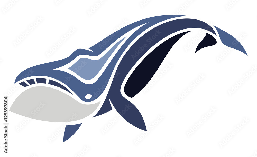 Obraz premium Stylized Bowhead Whale