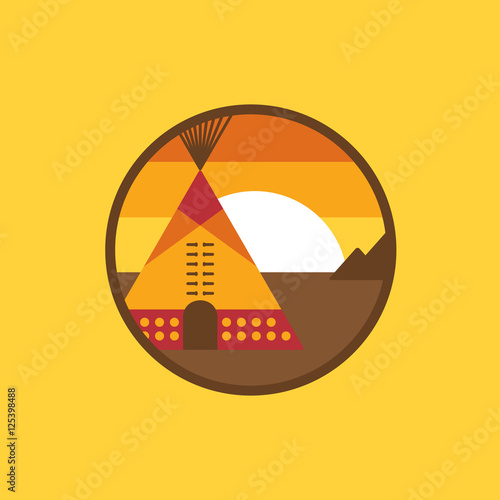 American indian tipi icon. Vector illustration