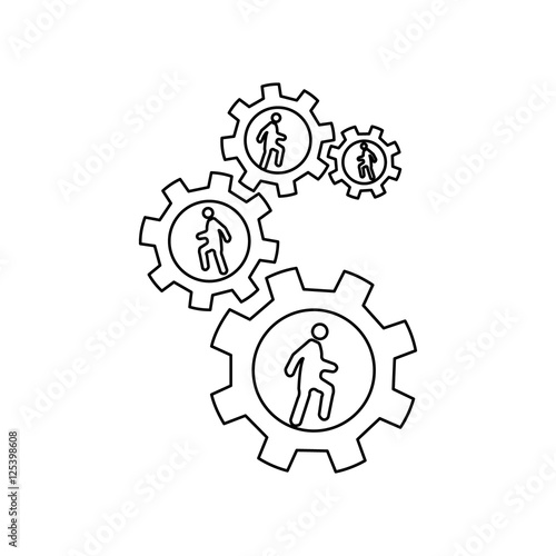 Team work vector icon.