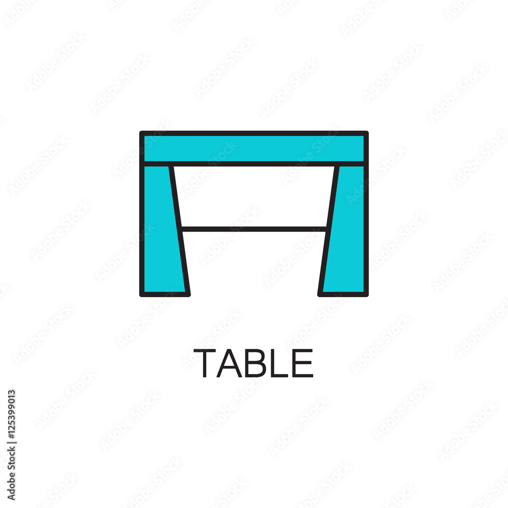 Table line icon. Table line icon.
