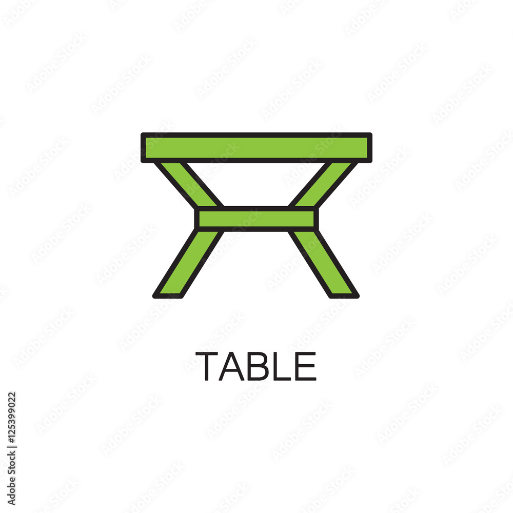 Table line icon. Table line icon.