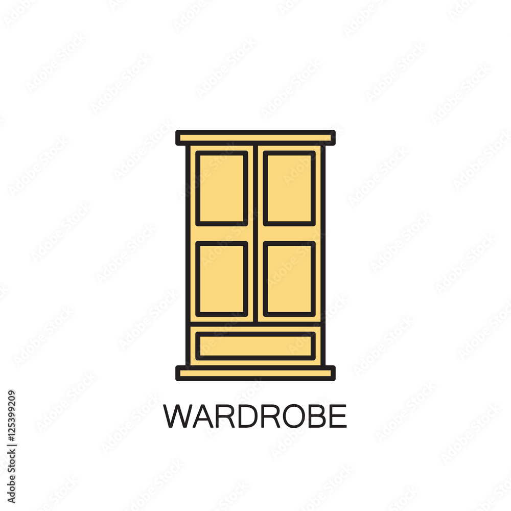 Wardrobe line icon. Wardrobe line icon.