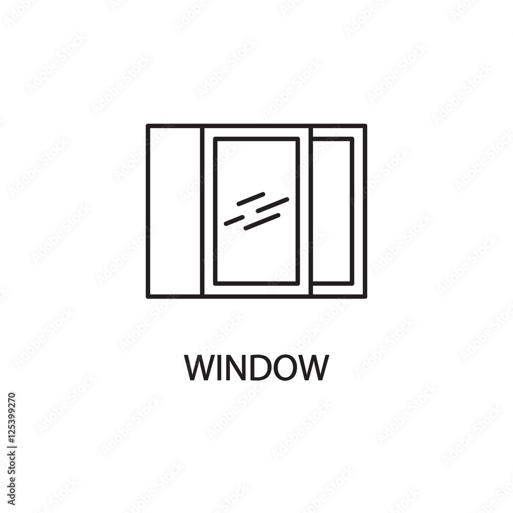 Window line icon. Window line icon.