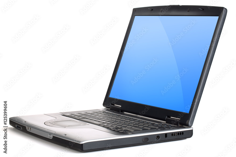Laptop with blue gradient screen Laptop with blue gradient screen