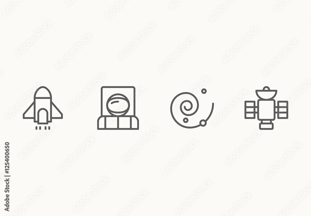 25 Minimalist Space Icons Stock Template | Adobe Stock