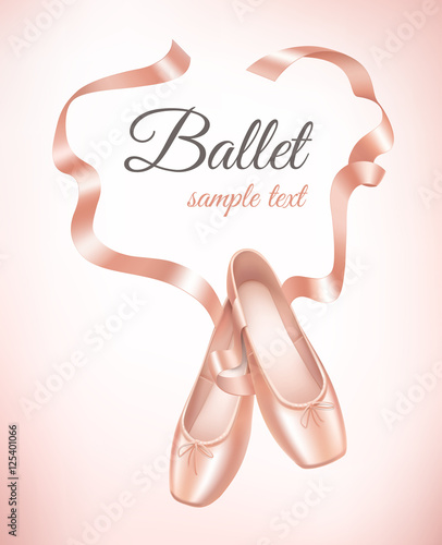 Ballet shoes on background