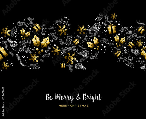 Merry Christmas gold pattern decoration ornaments