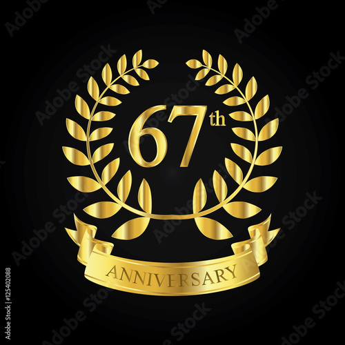 67th golden anniversary logo, first celebration with ribbon