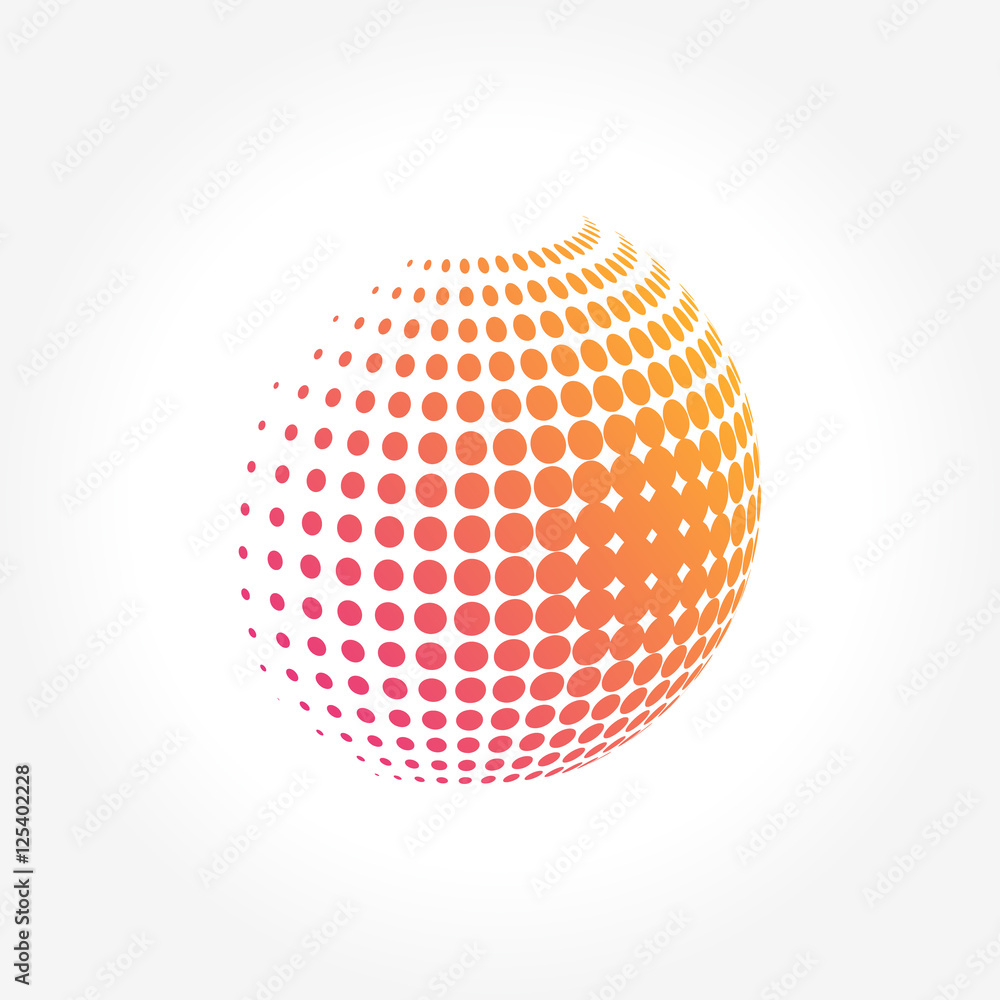 Creative abstract, vibrant and colorful icon Sphere Globe Creative abstract, vibrant and colorful icon Sphere Globe