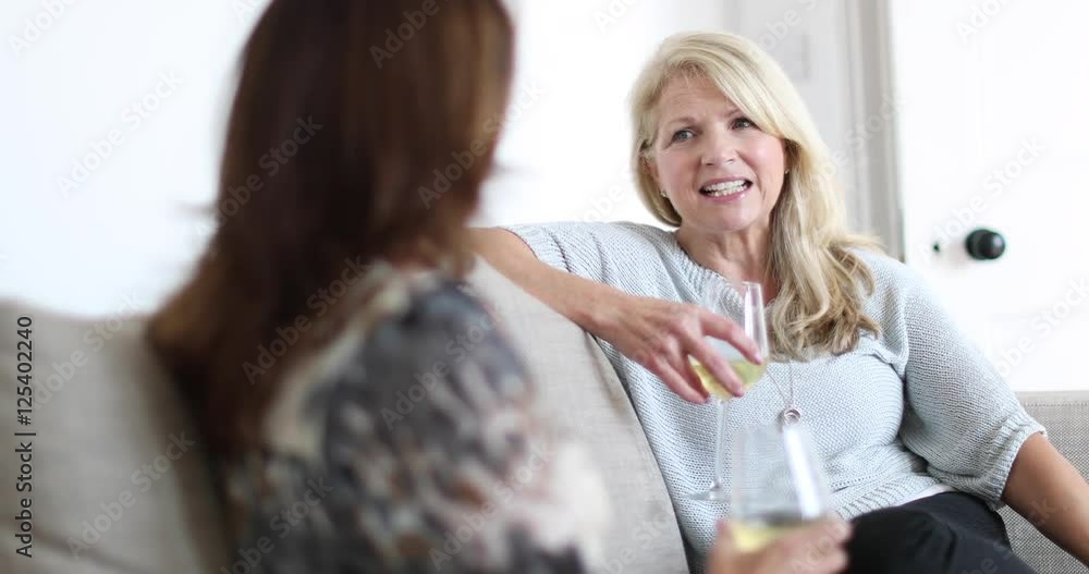 Mature female friends having a conversation Mature female friends having a conversation