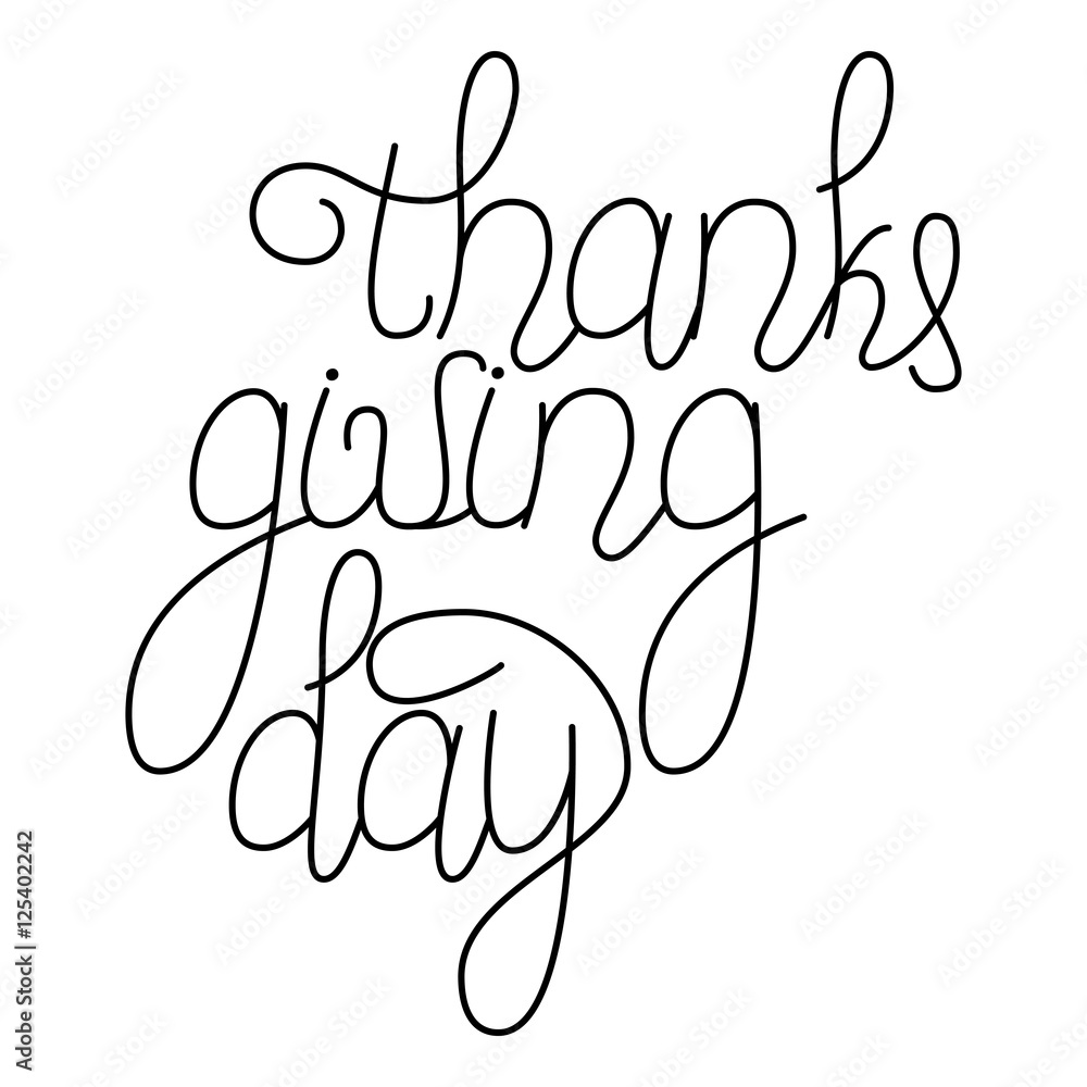 Fototapeta premium Thanksgiving Day Hand drawn lettering card