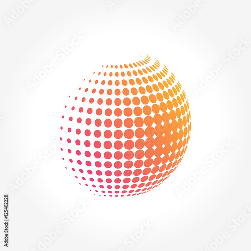 Creative abstract  vibrant and colorful icon Sphere Globe