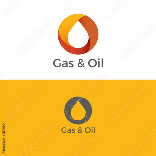Modern Styled Logo. Drop Gas and Oil Logo