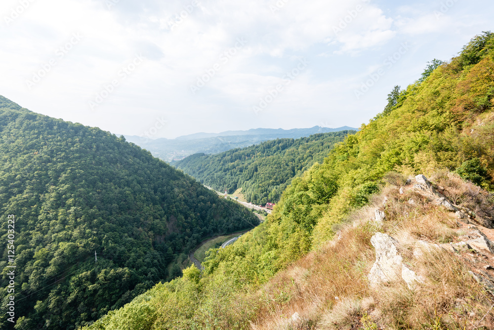 Fototapeta premium View to the carpathian mountains from the top