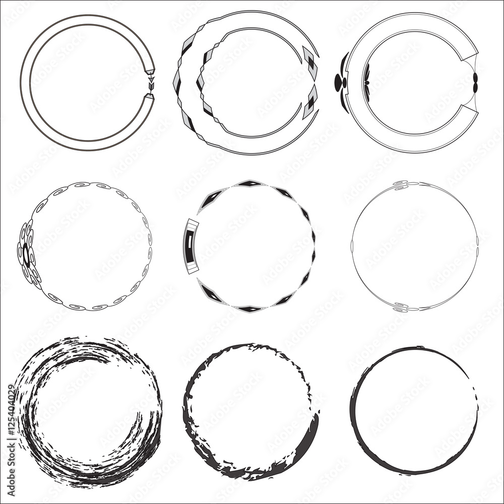 Set of 9 circles,Vector design elements. Set of 9 circles,Vector design elements.