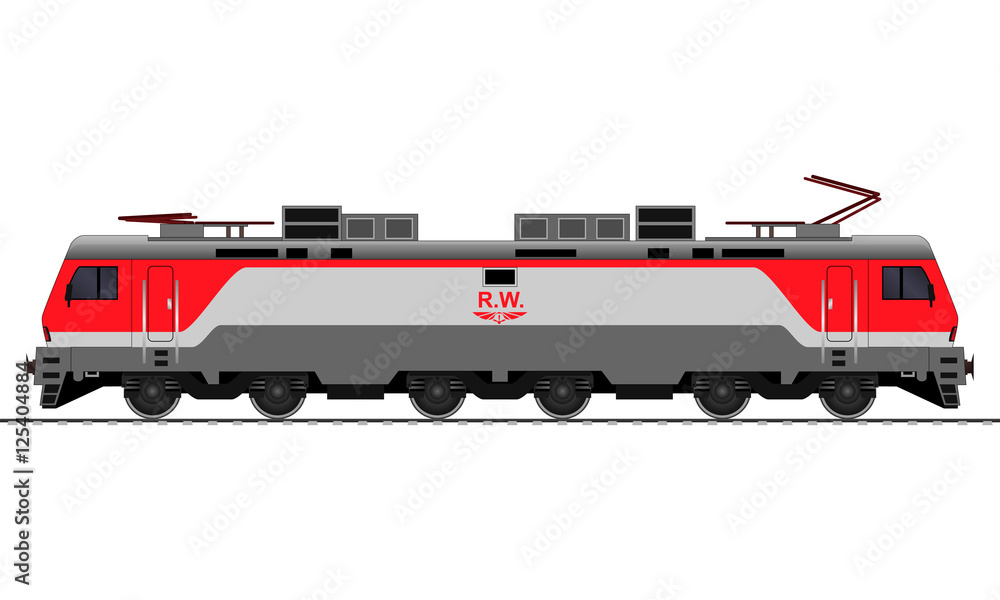 Obraz premium Electrical Locomotive. Railway train. vector