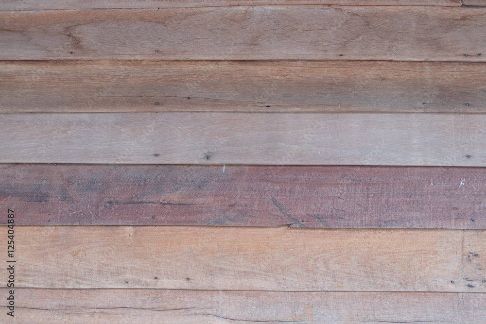 Fototapeta premium Old wooden wall background with horizontal board